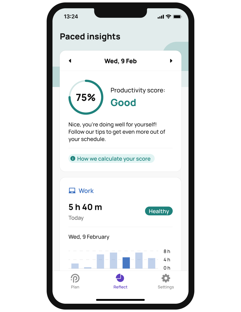 Screenshot Paced App