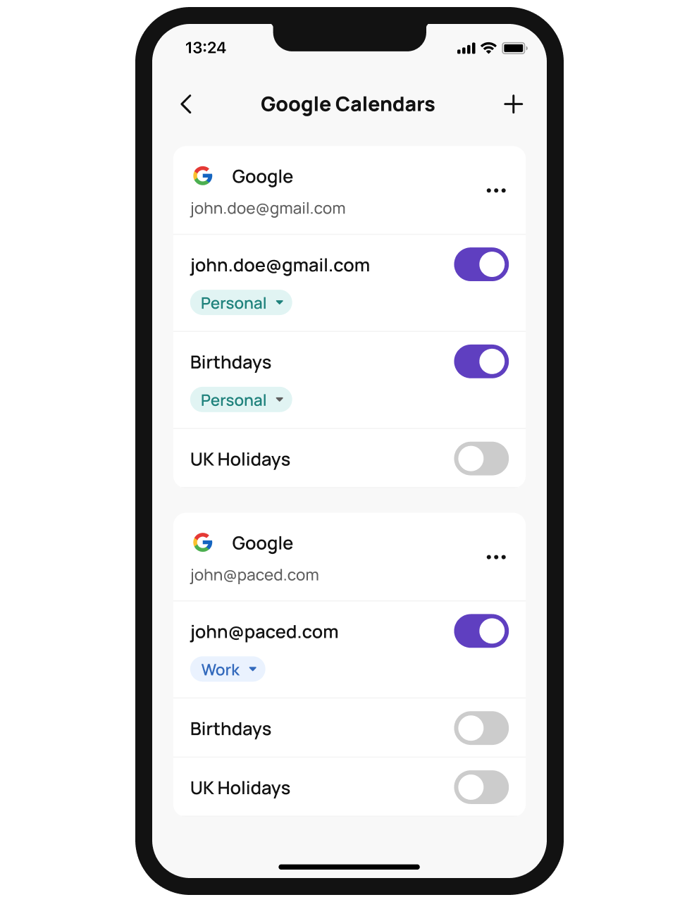 Screenshot Paced App